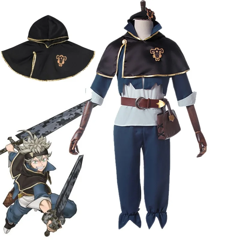 Asta Cosplay Anime Cloverr Costumi Mantello Set completi Giochi di ruolo Abbigliamento per uomo Donna Abito da spettacolo per feste