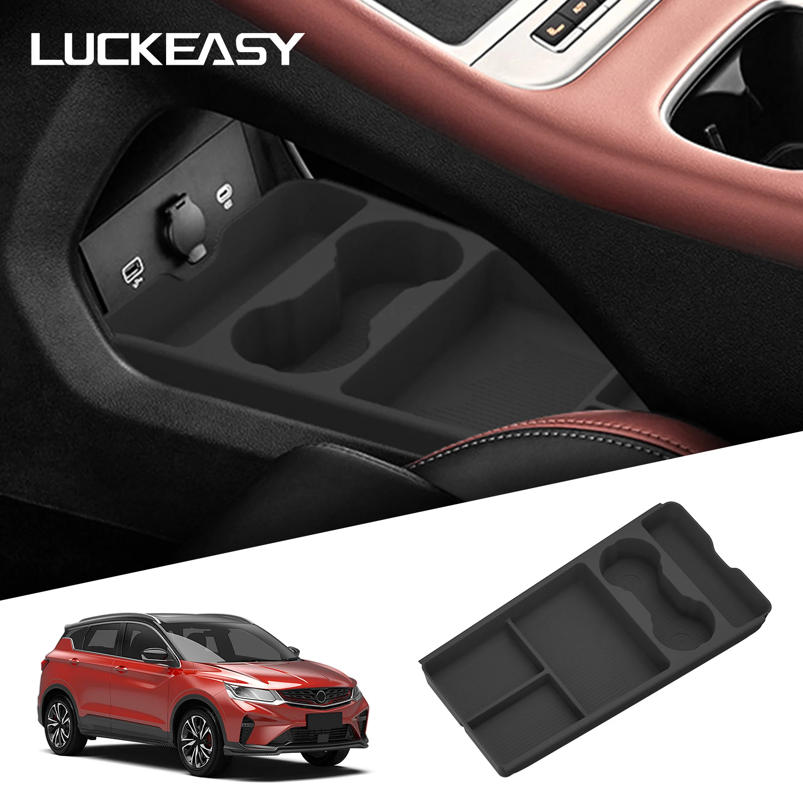 Für Geely Coolray Proton X50 2025 2026 Mittelkonsole Armlehne Untere Schicht Aufbewahrungsbox Ablage Organizer Auto-Innenausstattung Zubehör