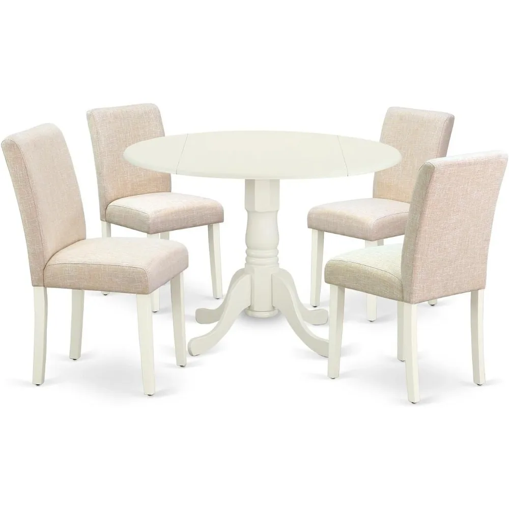 Dining Room Sets,5 restaurant sets, 1 hanging leaf round table, 4 linen chairs, 42x42 inches,Dining Room Sets.