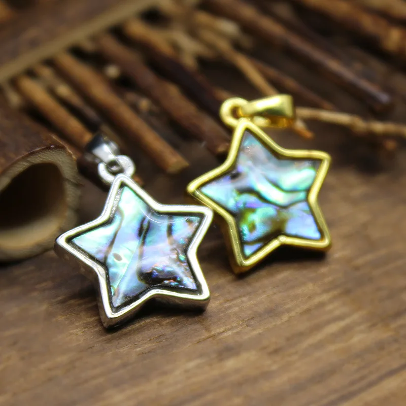 Polly DIY Jewelry Accessories Starry Natural abalone shell Star pendant necklace bracelet for girl