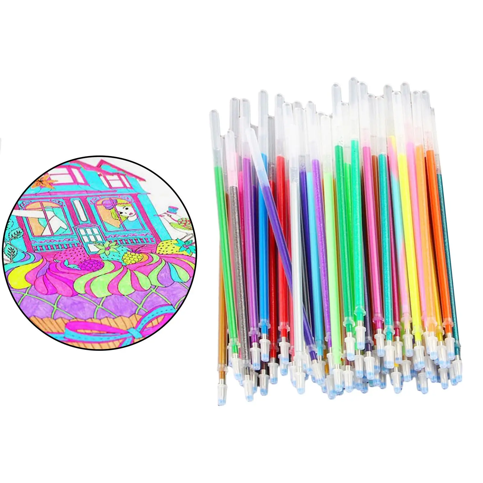2-4pack Neon Gel Pen Refill Glitter Pen for Coloring Drawing Craft
