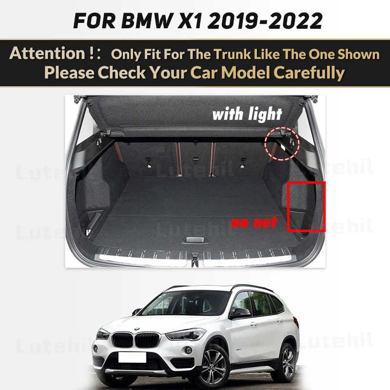 Lutehil 자동차 트렁크 매트, BMW X1 F48 2019 2020 2021 2022, 맞춤형 방수 미끄럼 방지 자동차 인테리어 액세서리