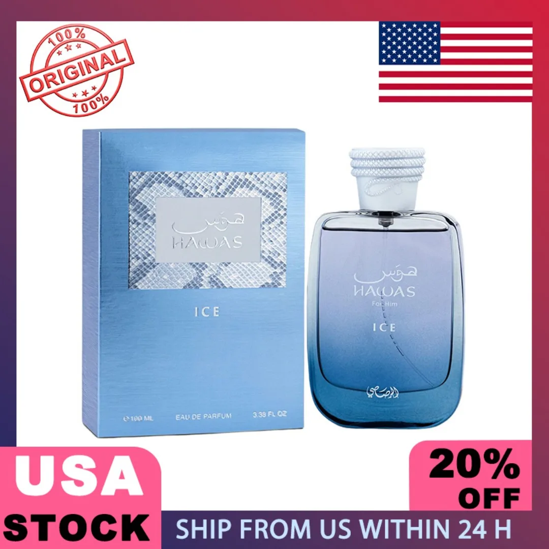 

100ml Original Arab Perfumes Hawas Ice for Men Eau De Parfum High Quality Cologne Spray Lasting Aromatic Scent Fragrance Present