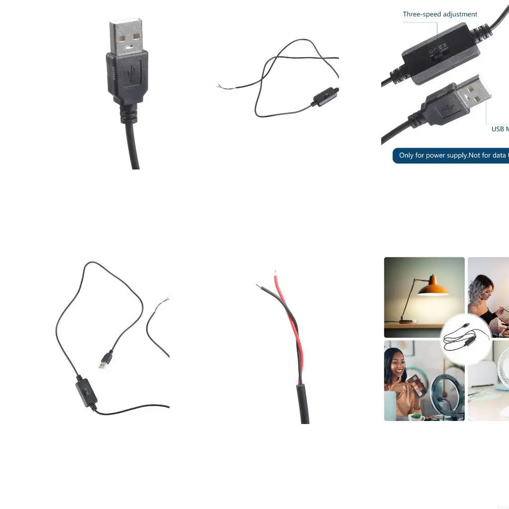 193A Three Speed USB to Bare Wire Fan Power Cable With Switching 108cm 2-Wire Out