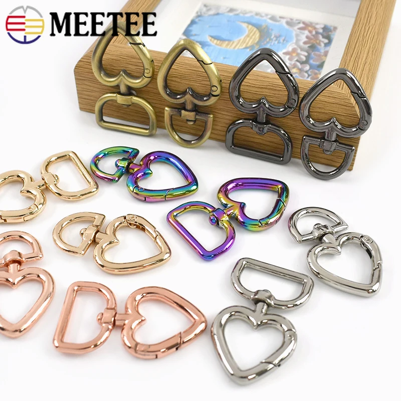 

5/10Pcs 13/20mm Heart-Shape Metal Buckles Dog Collar Swivel Lobster Clasp Handbag Handle Connect Snap Hooks Hardware Accessories