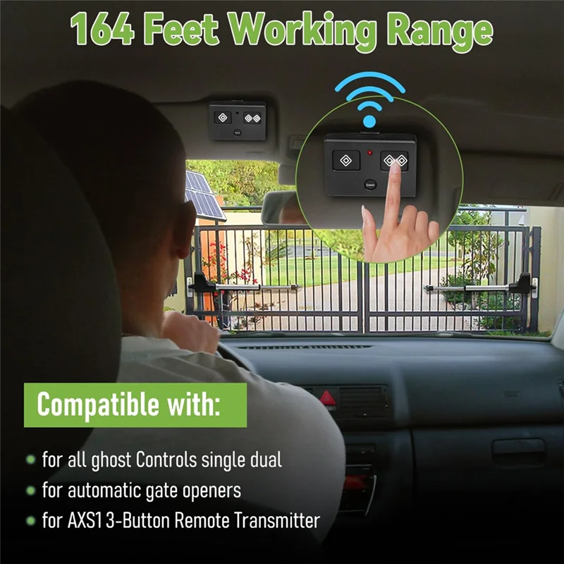 High Quality-AXS1 Remote Transmitter Replacement For Ghost Controls 3-Button Remote Transmitter For Automatic Gate Openers
