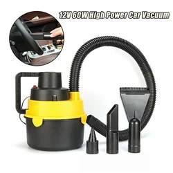 Car Vacuum Cleaner Wet Dry Canister Vacuum Cleaner 12V 60W High Power Portable Car Vacuum Car Cleaning Accessories