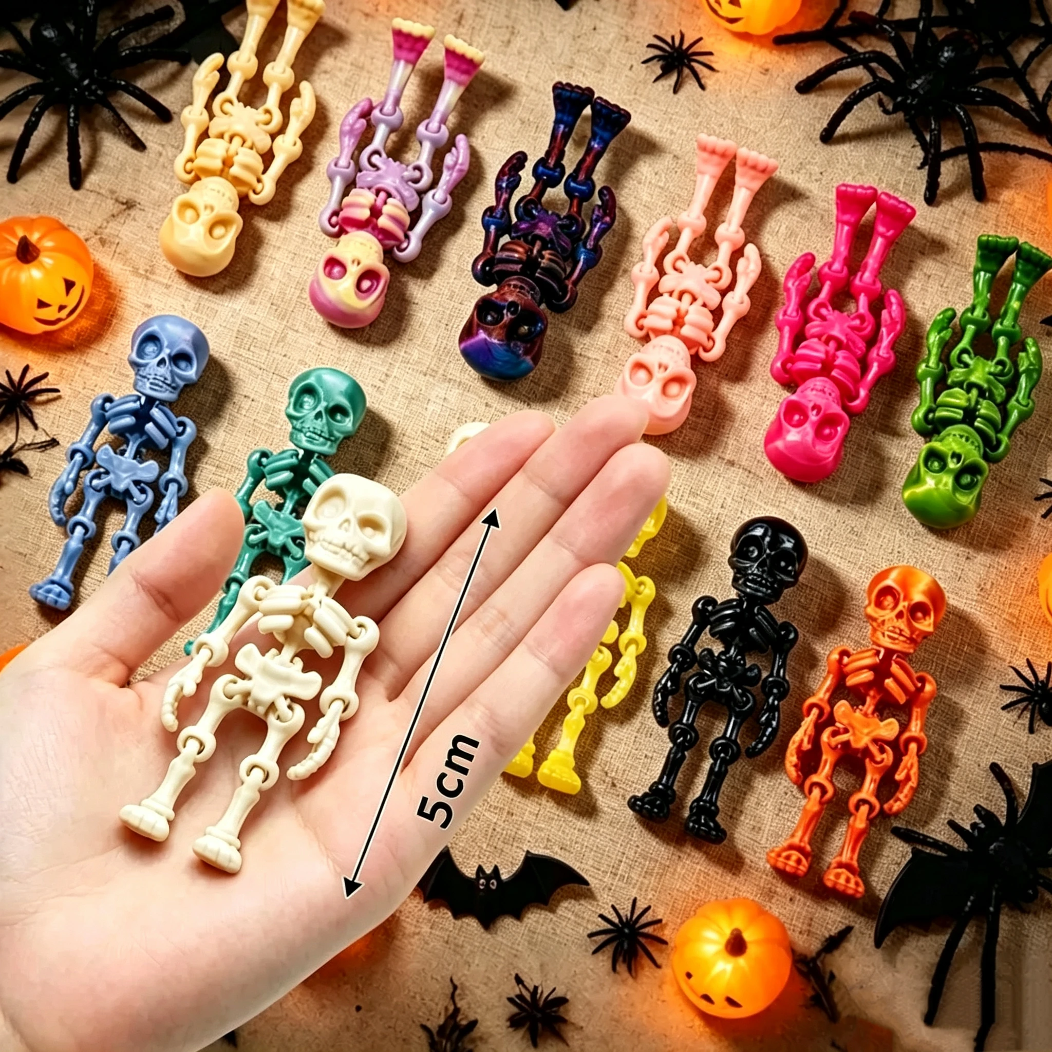30pcs 3D Printed Skeleton Mini Statues - 3D Printed Home Decor Items, 3D Printed Products for Fun Room Decoration, Holiday Gifts
