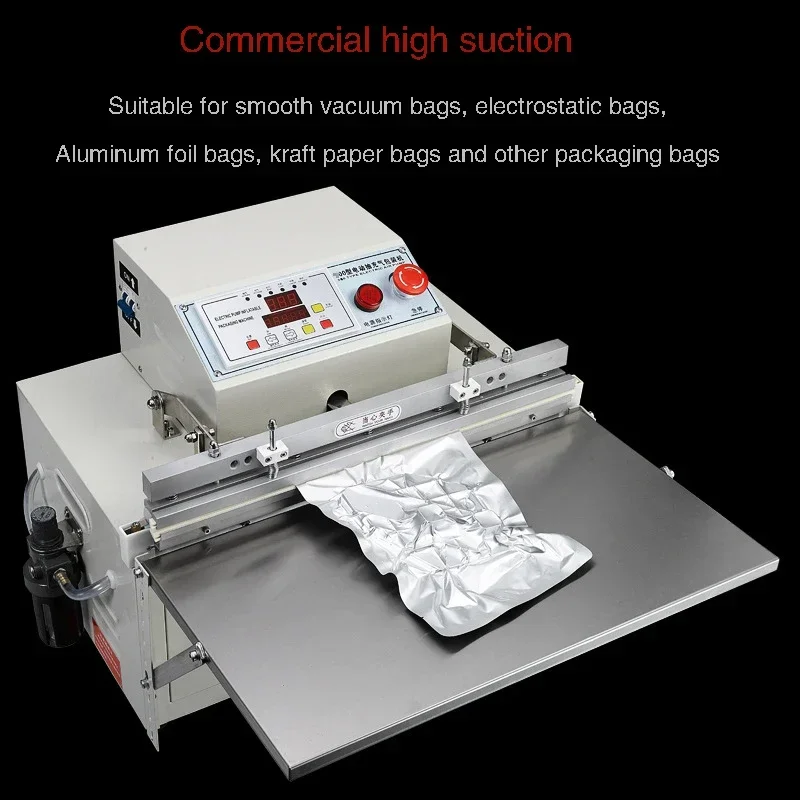 Modelo 450 Máquina de embalagem inflável a vácuo de bombeamento externo de mesa Máquina de selagem a vácuo de alta eficiência para baixo