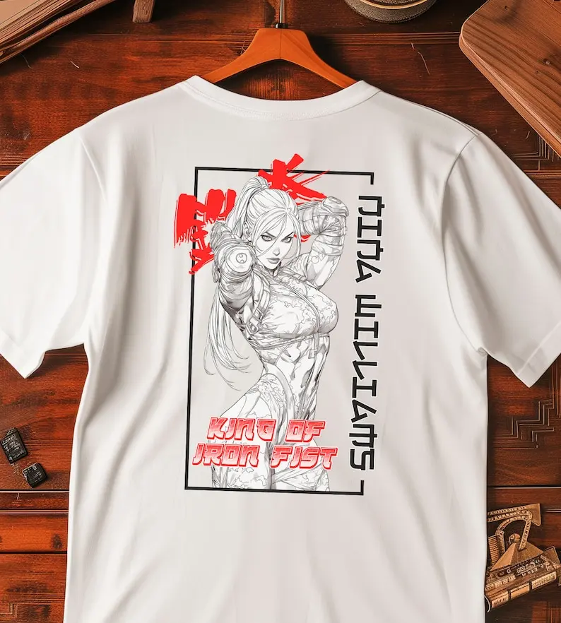 TEKKEN Nina Williams Anime T Shirt | Men's Tekken King Game Tee | Gaming Streetwear Graphic T-Shirt Stylish Japanese Shirt