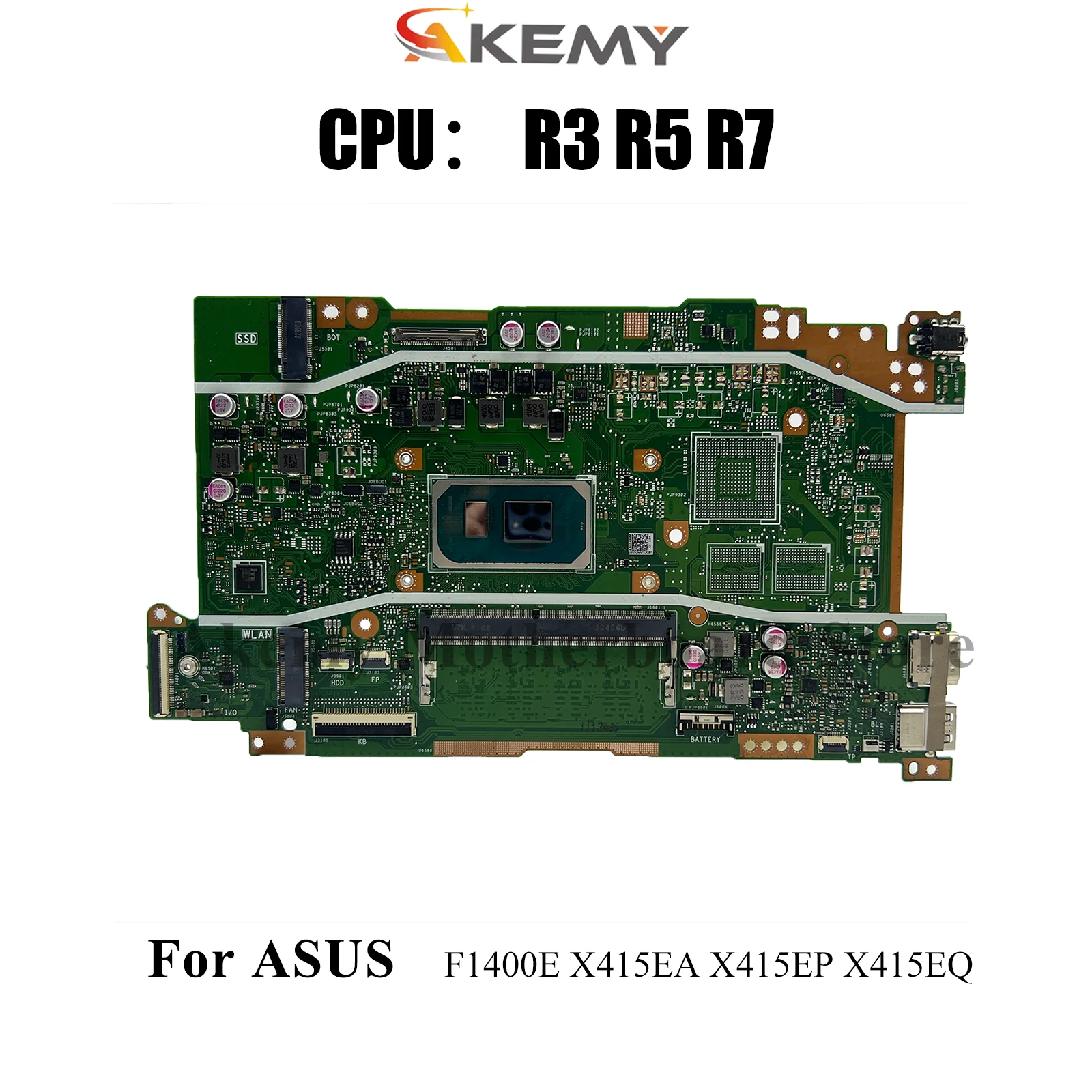 

Материнская плата для ноутбука X415EA для ASUS VivoBook F1400E V4200E V5200E X415EA X415EQ F1500E X415EP X415E с процессором R3 R5 R7