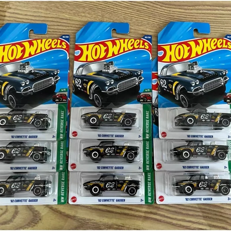 2025 ร้อนของแท้ล้อร้อนJกรณีSuper Treasure Hunt 62 Corvette Gasserสะสม 1:64 รถDiecastรุ่นรถยนต์ของเล่นของขวัญ