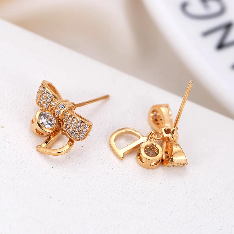 Japanese Korean Fashion Delicacy High Quality Lettered D Ear Stud Friends Banquet Wear BEEKING WOMEN\'S Jewelry Earrings 2022