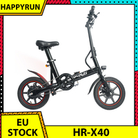 Happyrun HR-X40 Lightweight Electric Bike 350W Motor 36V 6Ah Battery E-Bike 14 inch Road Tires 25km Range 25km/h Max Speed