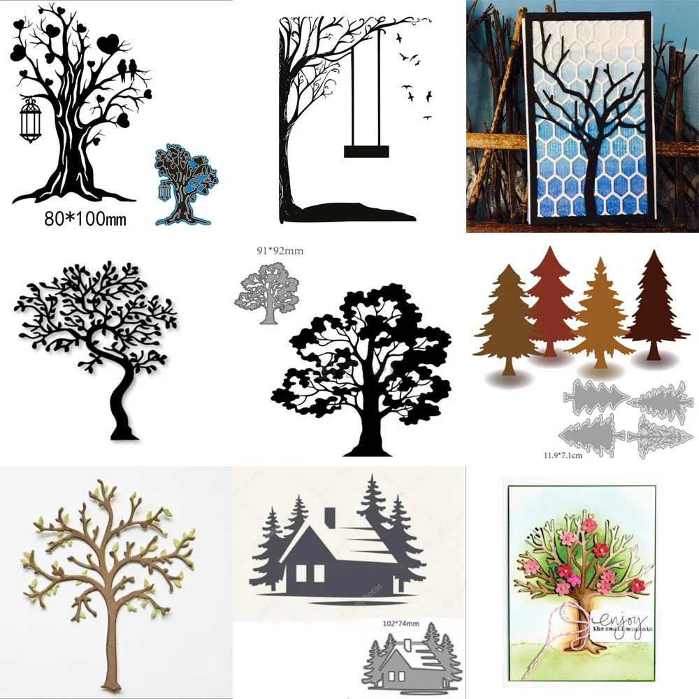 Tree houses Metal Cutting Dies Cut Mold Decoration Scrapbook Paper Craft Knife Mould Blade Punch Embossing Stencils