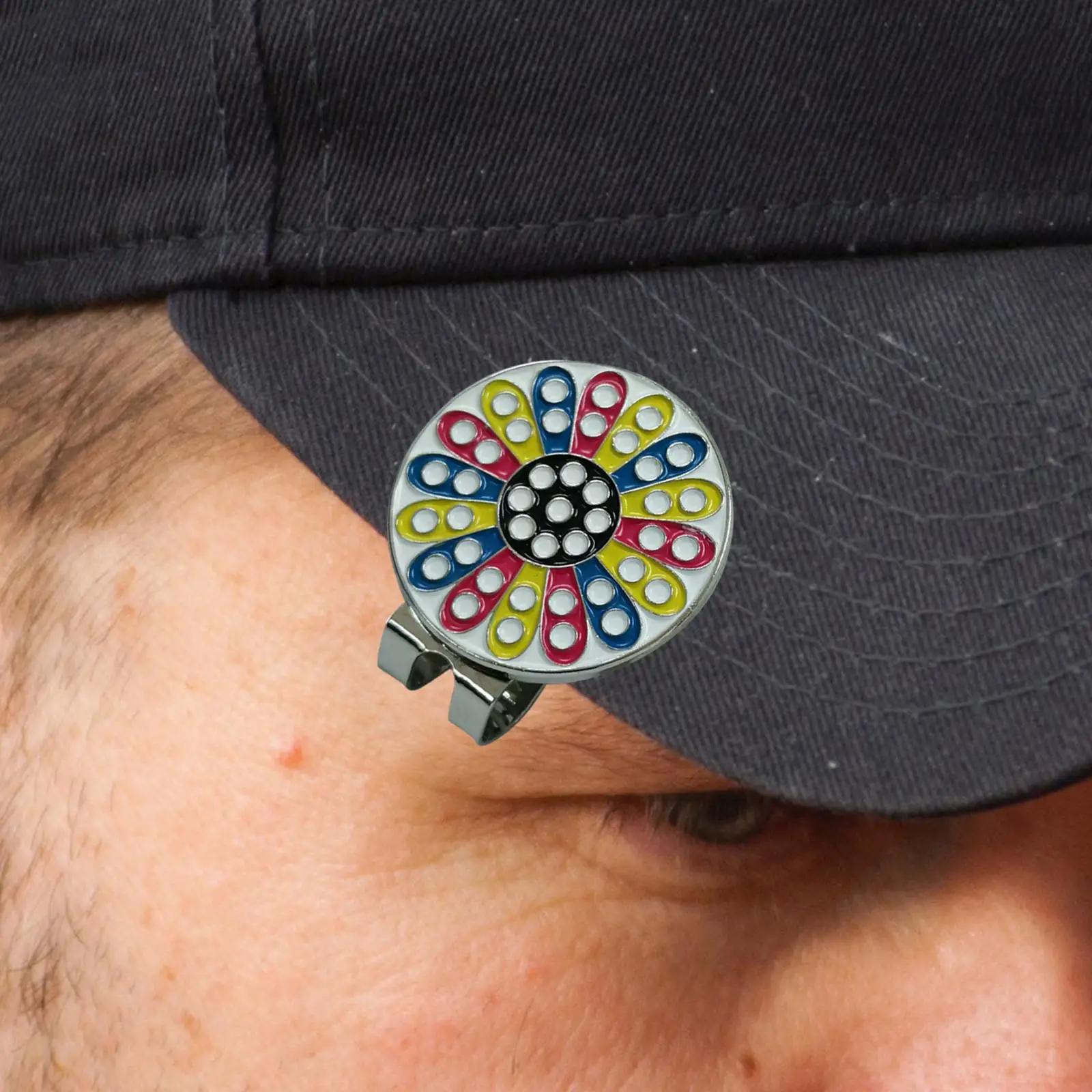 Golf Ball Marker Zinc Alloy Cute Cartoon with Hat Clip Magnetic Holder Novelty Golf Supplies for Golfers