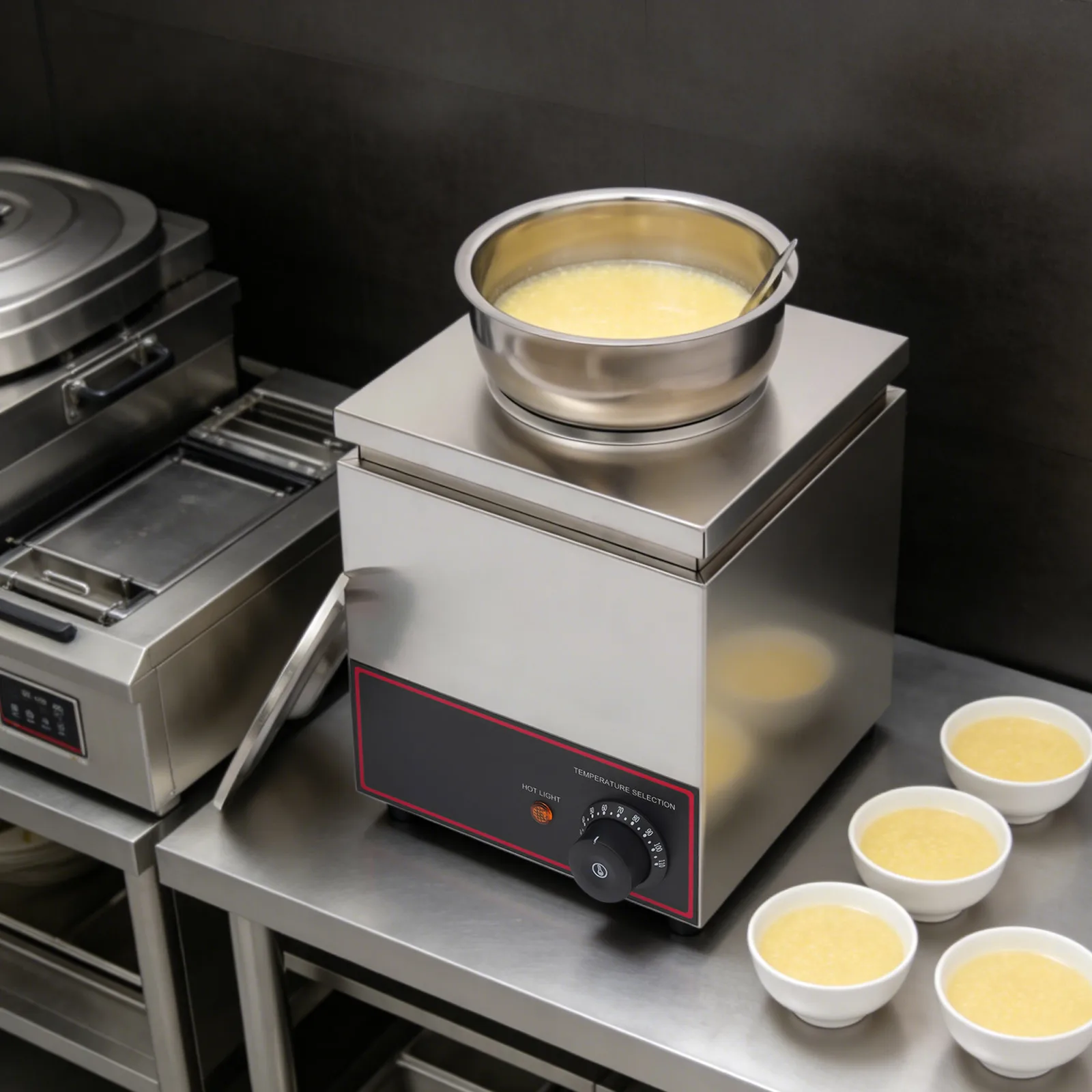 4L Electric Food Warmer 110V, 4.23Qt Stainless Steel Soup Warmer With Adjustable Temp 86-230°F & Lid, Buffet Server for Home Party Hotel, US Plug - view 3
