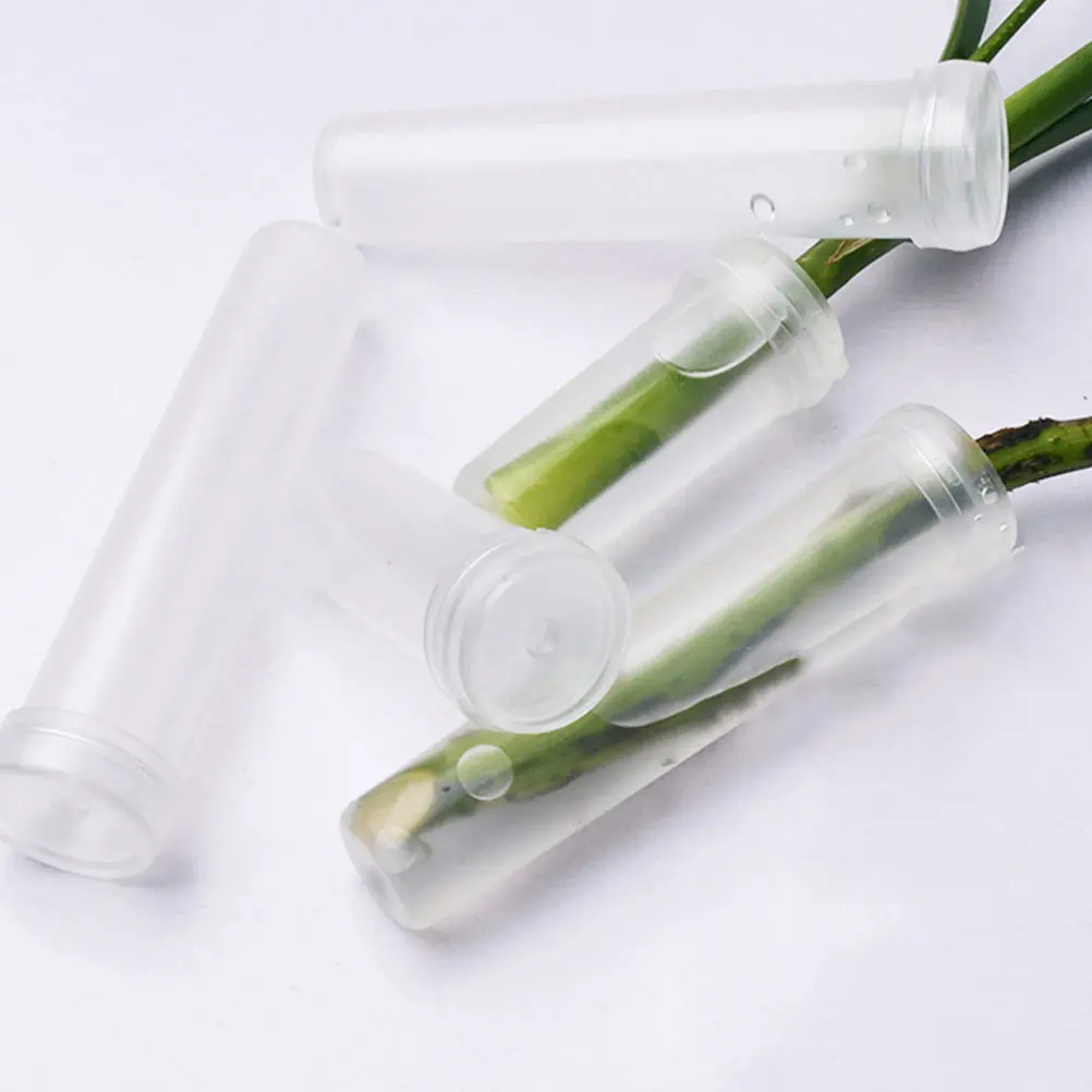 

100Pcs Clear Plastic Flower Water Tubes Leakproof Culture Tubes for Florist Preservation Keeping Supplies Flower Growing Tube