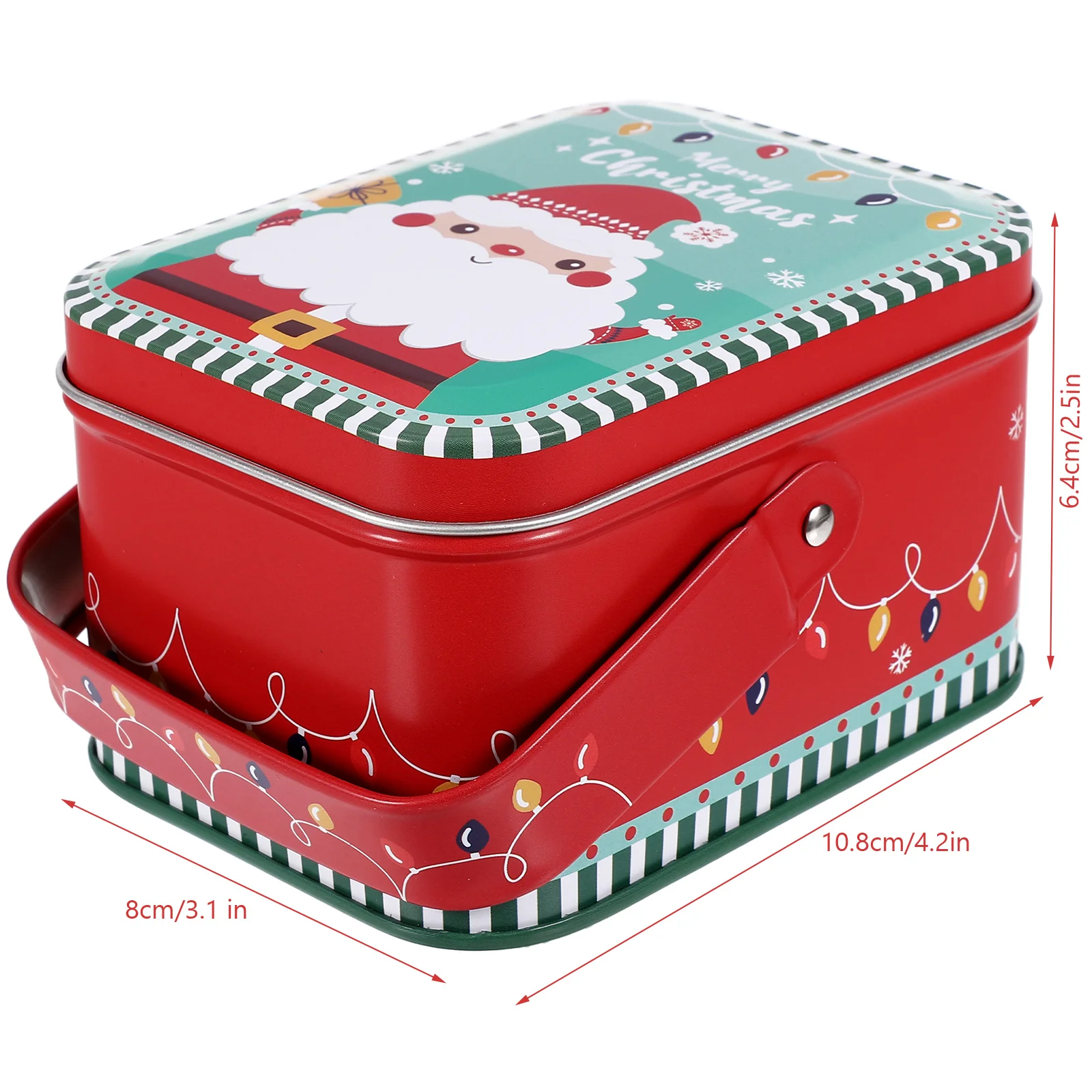 Christmas Tinplate Box Mini Trinket Candles for Tree Holiday Nesting Containers Candy Jar Cookie