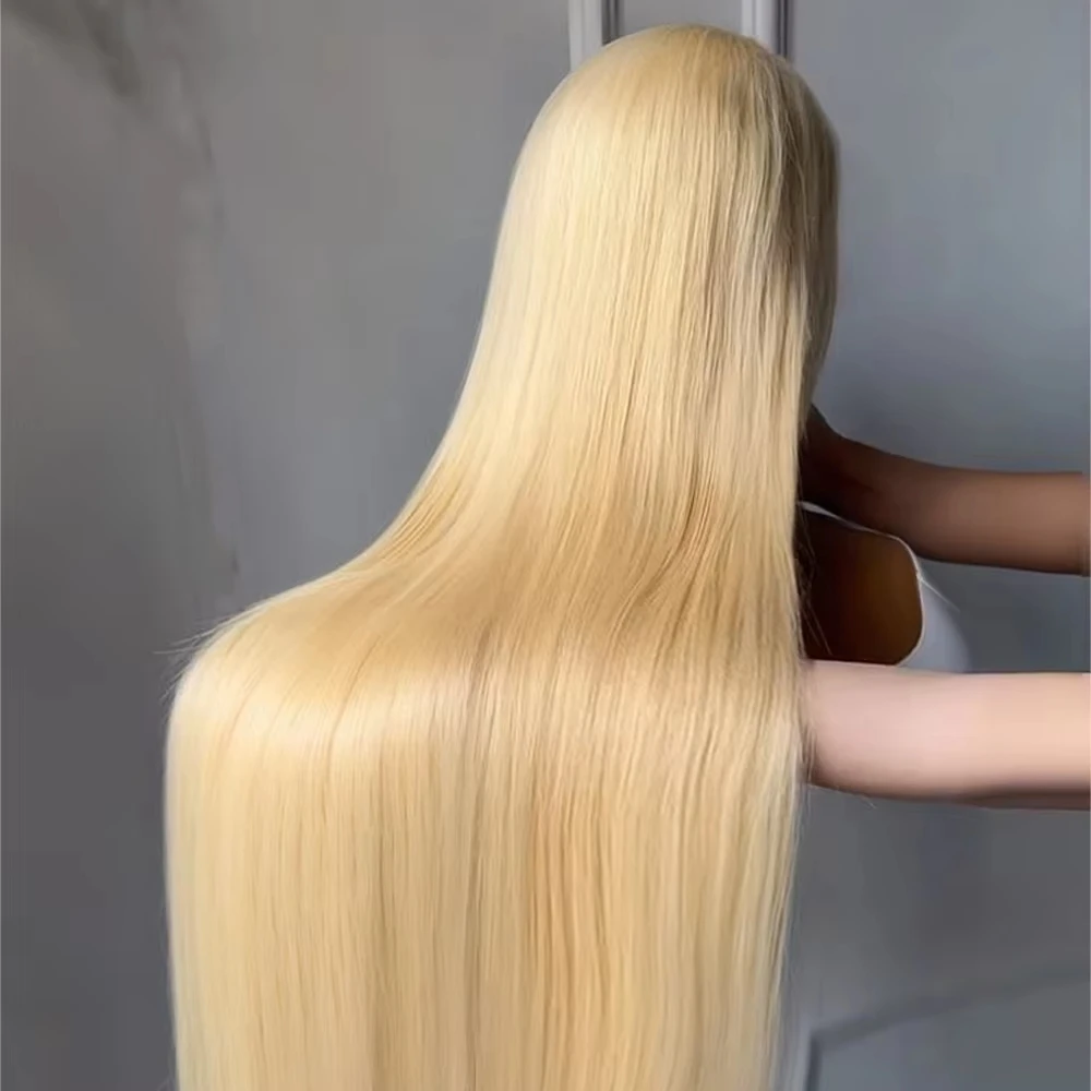 

613 Blonde Human Hair Wigs 13x6 HD Lace Front Wig Bone Straight Transparent Lace Frontal Raw Remy Hair Preplucked For Women 180%