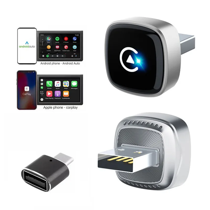 نموذج جديد صندوق Carplay اللاسلكي Android 2 في 1 محول سيارة دراجة نارية ربط