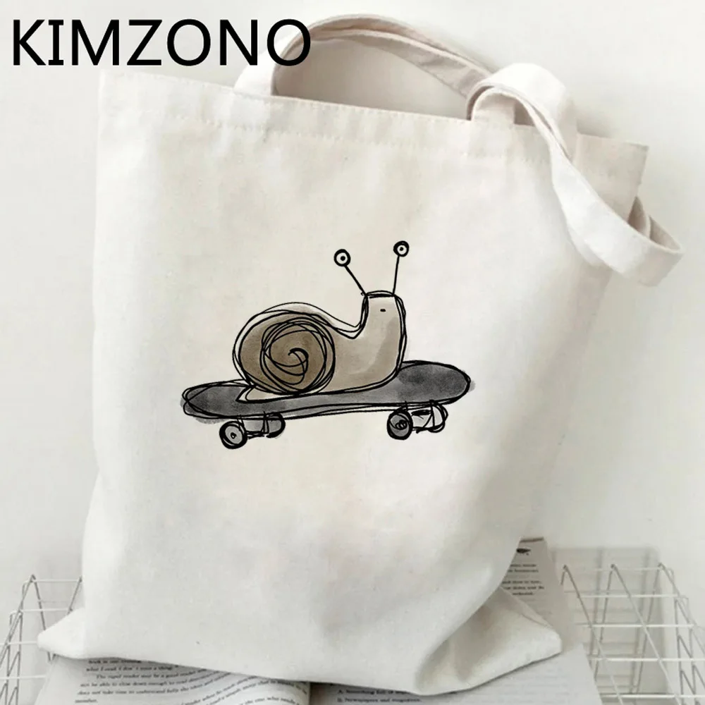 Snail shopping bag grocery tote canvas bolso jute bag bag ecobag sacola bolsas ecologicas reciclaje grab