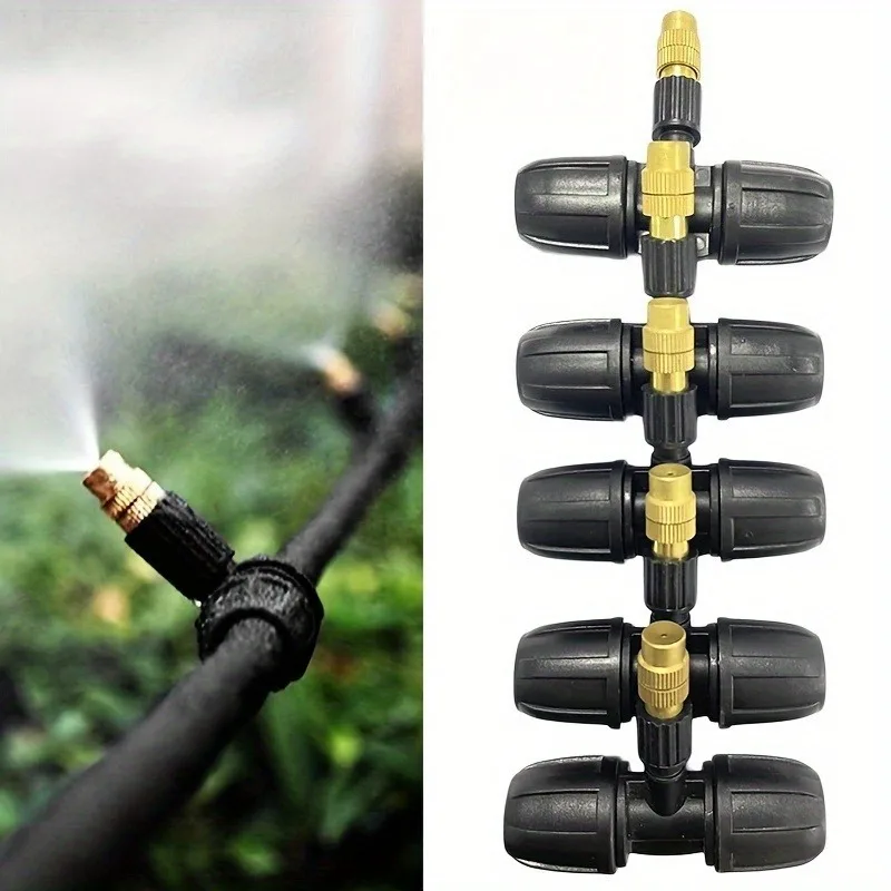 

6 шт. насадки-распылители, пластиковая медная ирригационная насадка для домашнего сада, тройник для орошения, запотевающий спринклер для полива газонов, растений