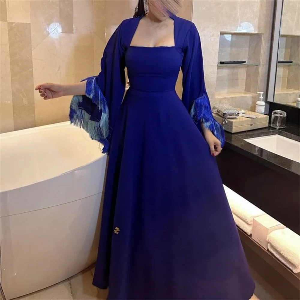 

Customized Boat Neck Beads Long Sleeve Women Formal Occasion Evening Gown Arabic Gown Dresses