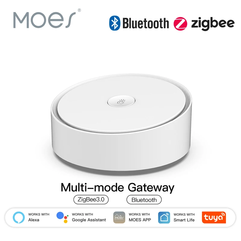 

MOES Tuya Smart Multi-mode Gateway ZigBee 3.0 WiFi Bluetooth Mesh Hub с управлением через приложение Smart Life и голосовым управлением через Alexa Google Home