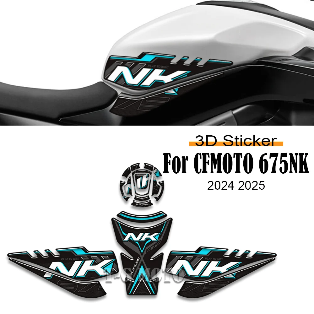 

Motorcycle Tank Pad Side Fuel Oil Kit Knee Fairing Fender Stickers Decals For CFMOTO 675NK 675 NK 2024 2025