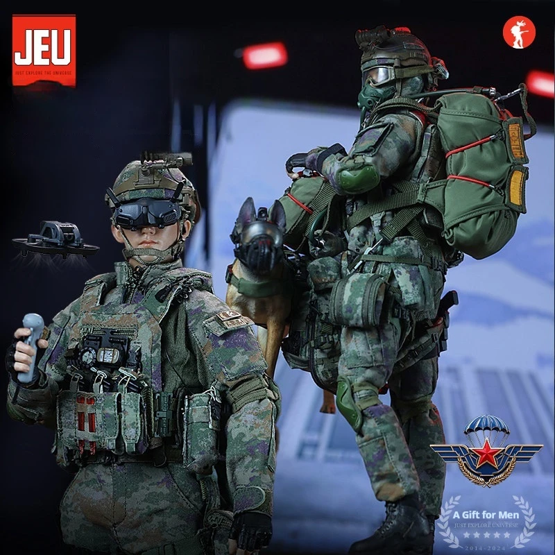 ฟิกเกอร์แอคชั่นขนาด 1/6 ใหม่ ทหารพลร่มหน่วยรบพิเศษ พร้อมสุนัขทหาร ของสะสม โมเดลตกแต่ง ของสะสมสำหรับนักสะสม