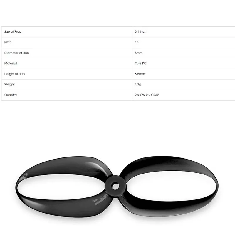 FOXEER Low-Noise  5145 Donut Blade 5-Inch Machine Special-Shaped Blade Soft Wind Noise Blade