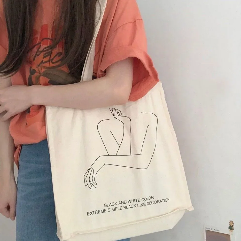 

Women Canvas Shoulder Bag Ladies Casual Handbag Large Capacity Cotton Reusable Tote Cloth Fabric Grocery Shopping Beach Bag