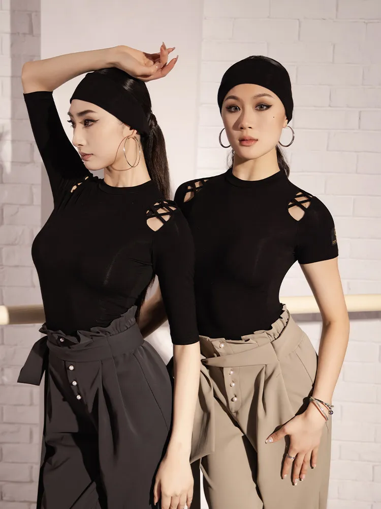 

Новый женский топ с полыми рукавами для латиноамериканских танцев, боди для взрослых, топы для бальных танцев, женская одежда для тренировок по самбе, румбе, латиноамериканским танцам DW10646