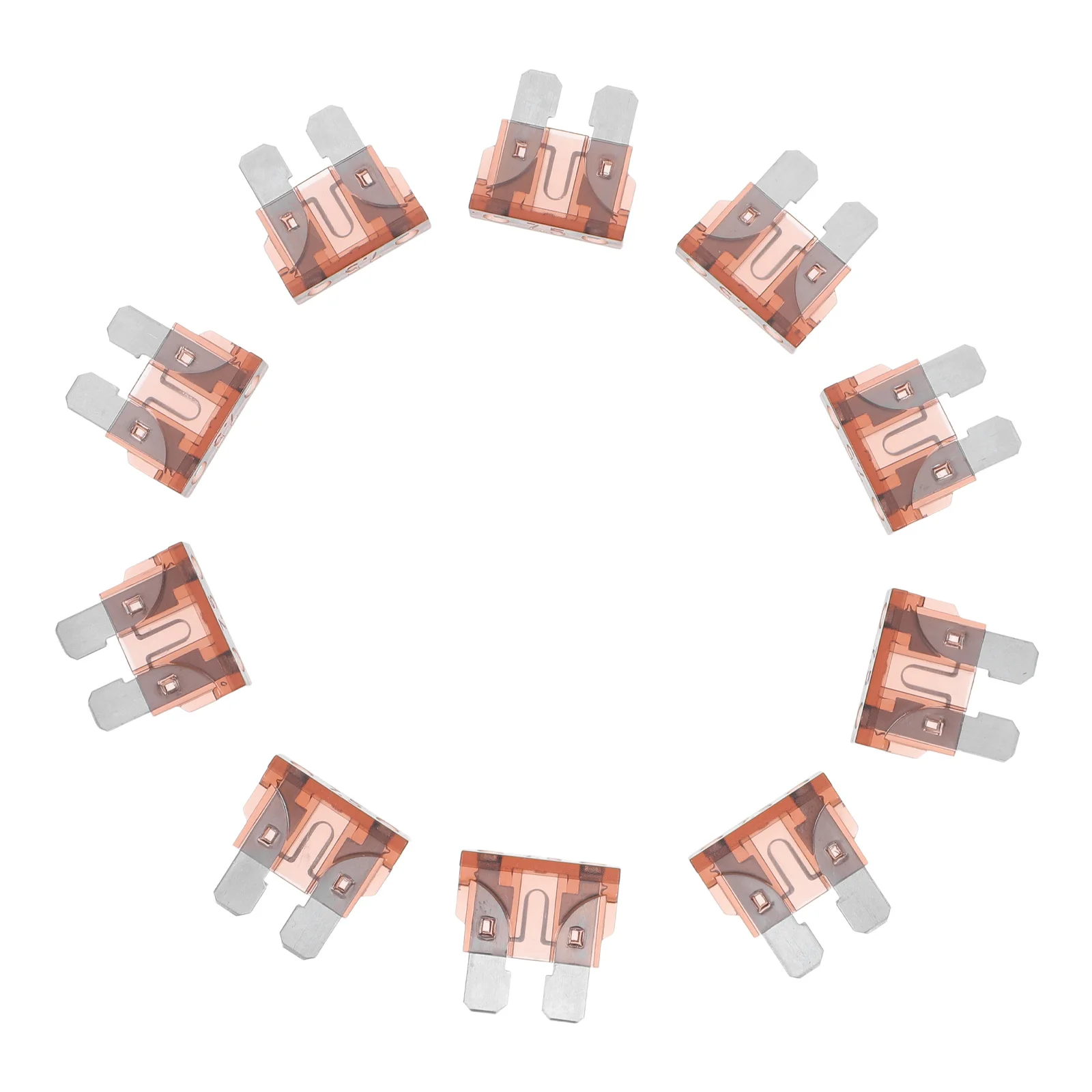

10Pcs 7.5a 32V Car Auto Mini Set Zinc Alloy Hard Plastic Electrical Device Protection Amp Color Coded Car