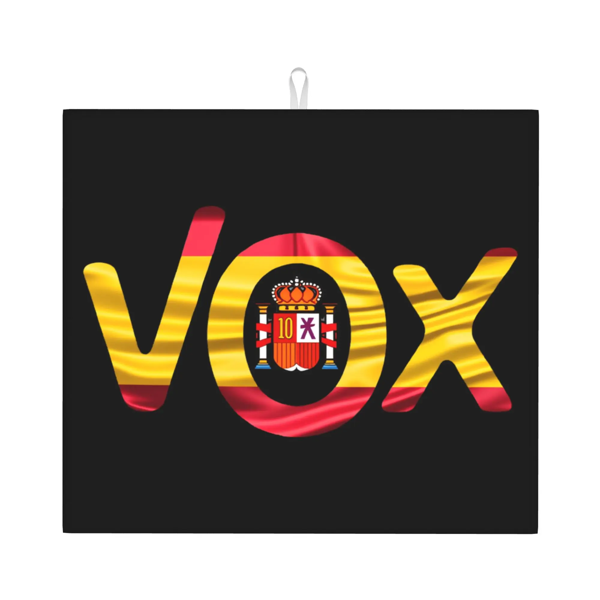 Spanish Political Party Non Slip Kitchen Counter Protector Mat Barware Tableware Reusable Spain Vox Logo Flag Drying Mat Kitchen