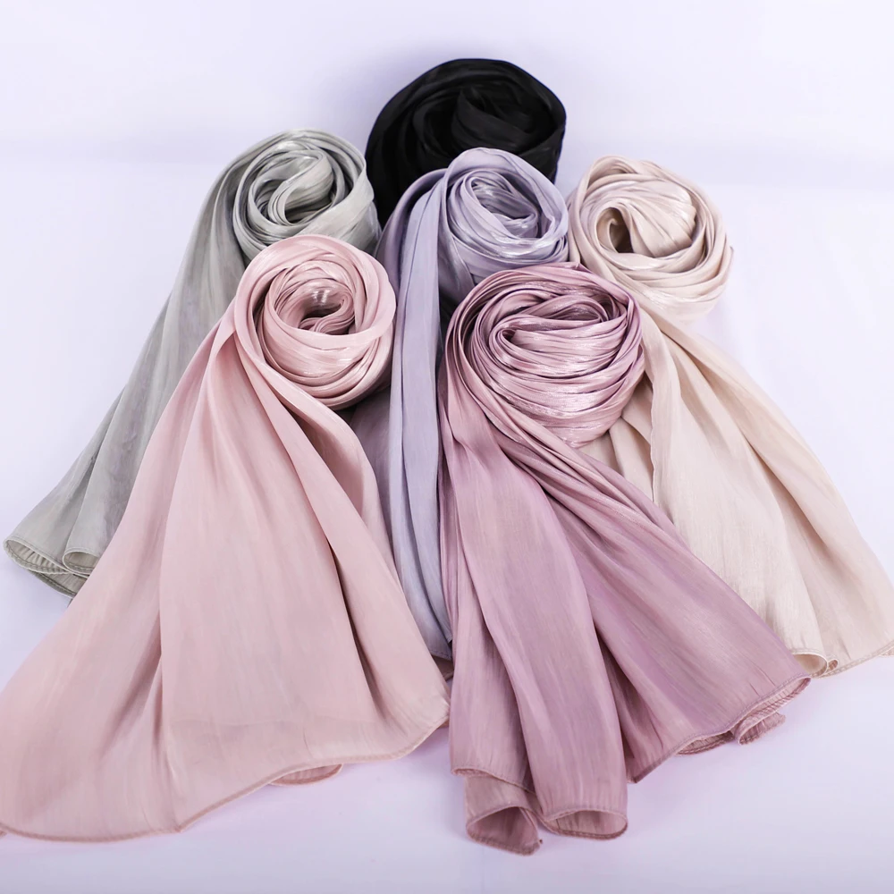 RIMAIRE 2024 New Chiffon Pure Color Muslim Hijab Island Silk Hijabs for Women Smooth and Breathable 180*70cm Big Size Scarf