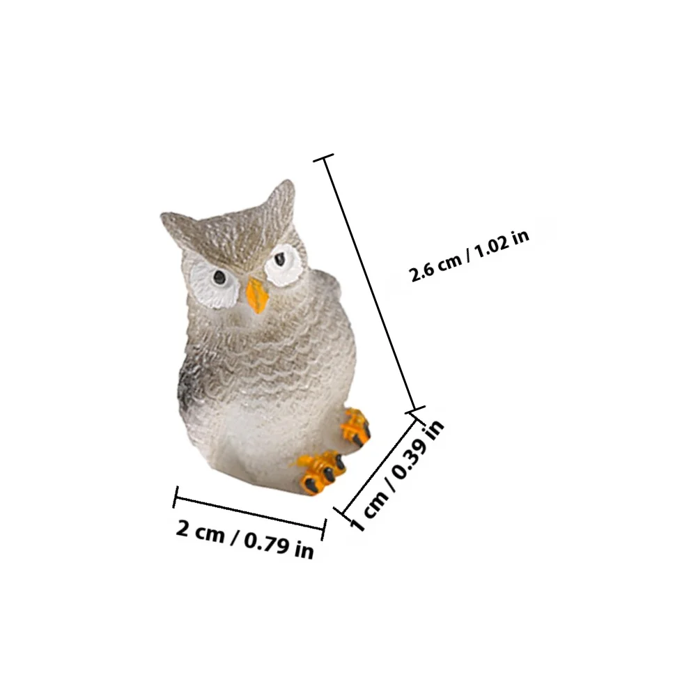 12Pcs Moss Micro Landscape Owl Ornaments Mini Resin Animal Decorations for Home Office Desktop Cute Tiny Animal Adornments