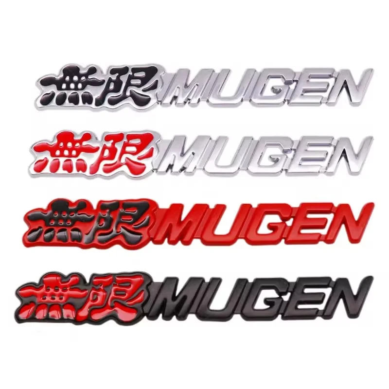 3D Metal Mugen Logo Emblem Car Front Hood Grill Rear Trunk Badge Sticker For Honda Civic Accord Type R Fit Jazz Brio CRV BRV URV