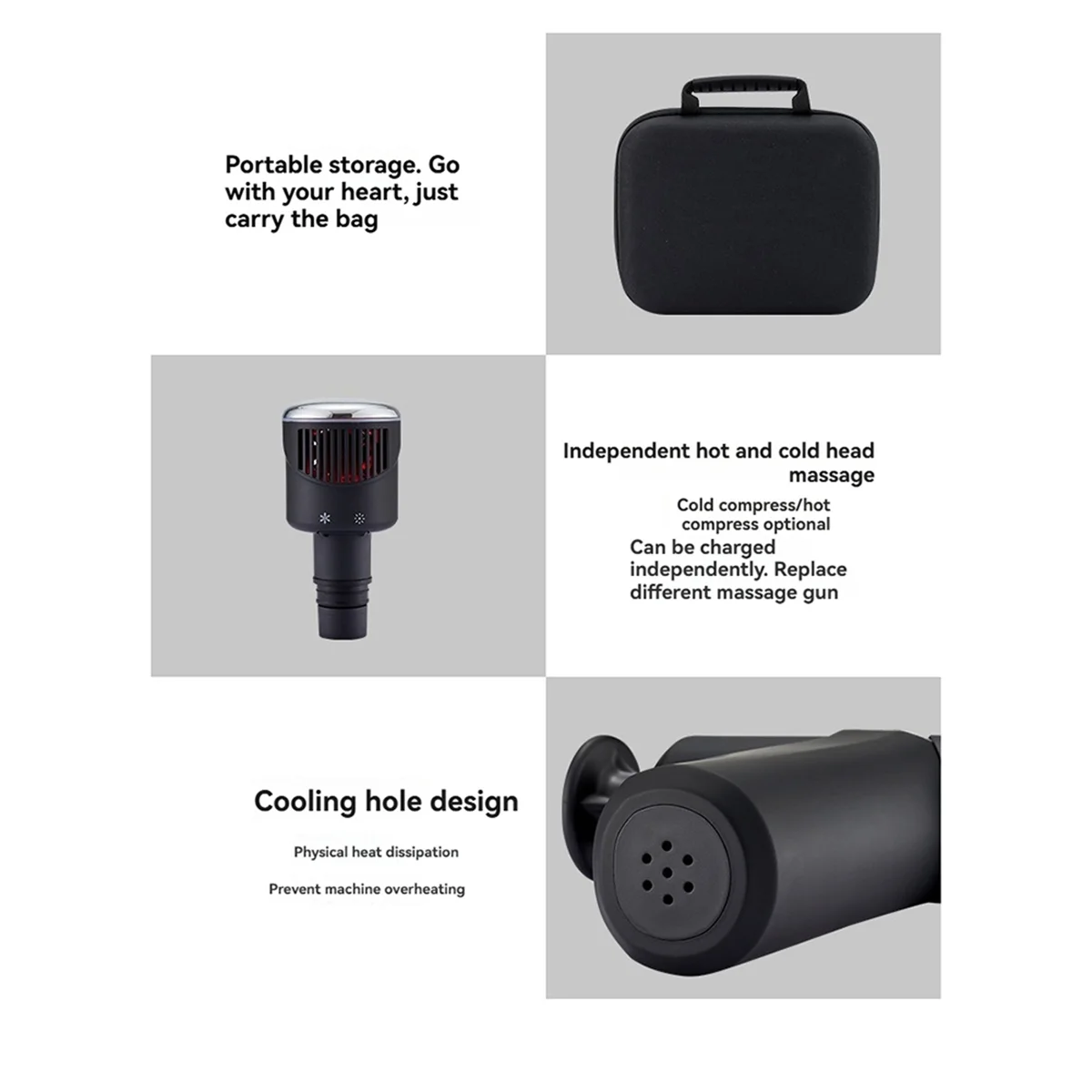 

Handheld Muscle Massager with Carrying Case Hot Cold Compress Body Massager Deep Relief Muscle Relaxation