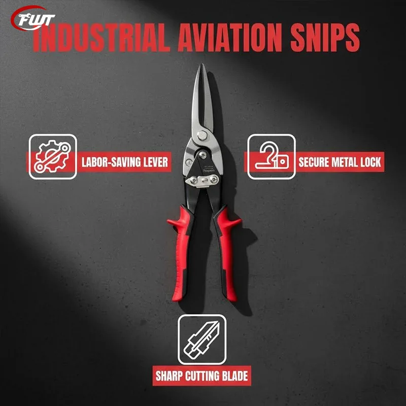 

Industrial Aviation Snips | Labor-Saving Metal Sheet Cutter | Non-Slip Sharp Tin Snips