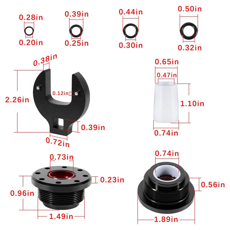 12Pcs Boat Hydraulic Steering Cylinder Seal Kit with Pin Wrench & O-Ring Kit for Seastar Front Mount Hydraulic Steering System