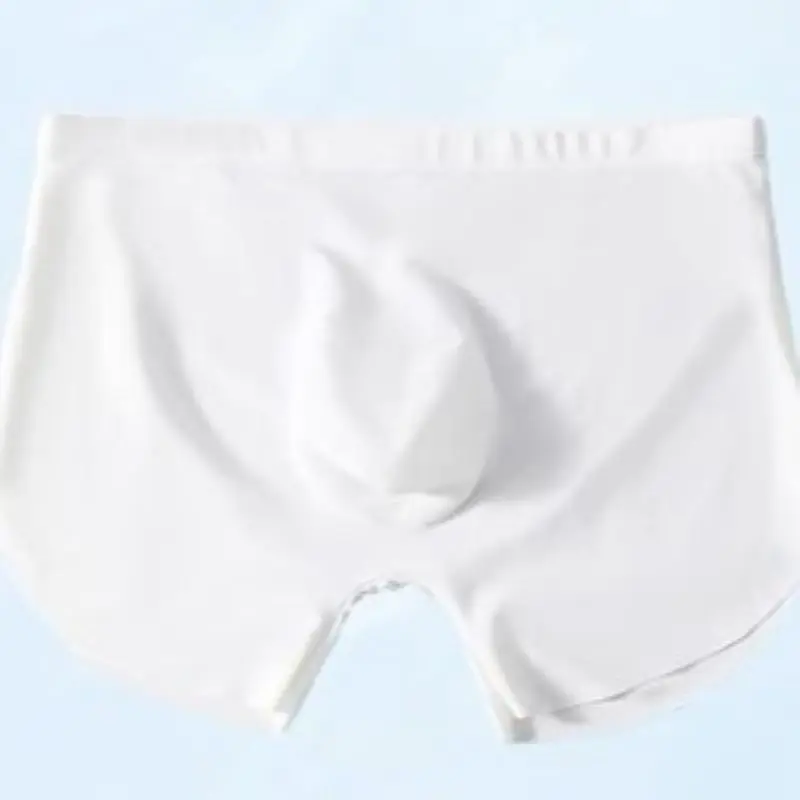 Men's Ice Silk Boxer shorts Smooth Lightweight Underwear Comfort Breathable One-piece Seamless U Convex Trunks Sexy Male Shorts
