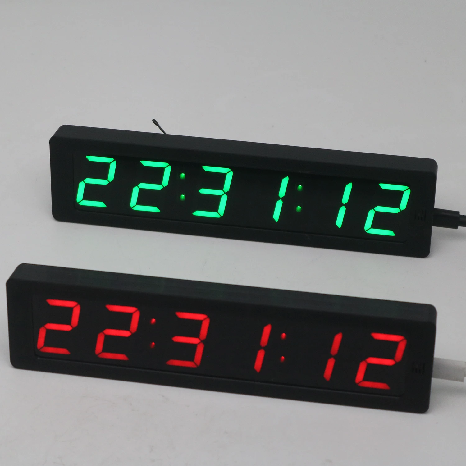 6bit WIFI Clock LED Digital Electronic Clock W Second Display TIME TEMP Alarm Clock 12/24-Hour Auto Dimmer TYPE-C USB Powered