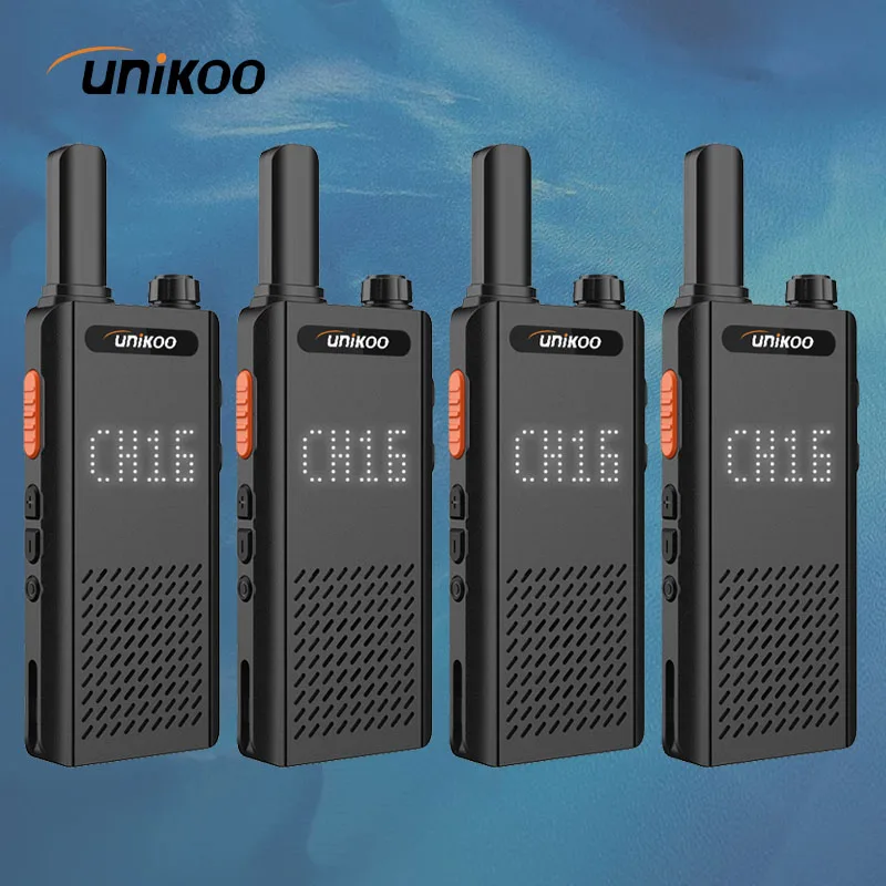 

4 PCS UNIKOO UK252 15mm Ultra-thin Mini Walkie Talkie UHF FRS Type C Charging Long Range Communication Set Two Way Radios
