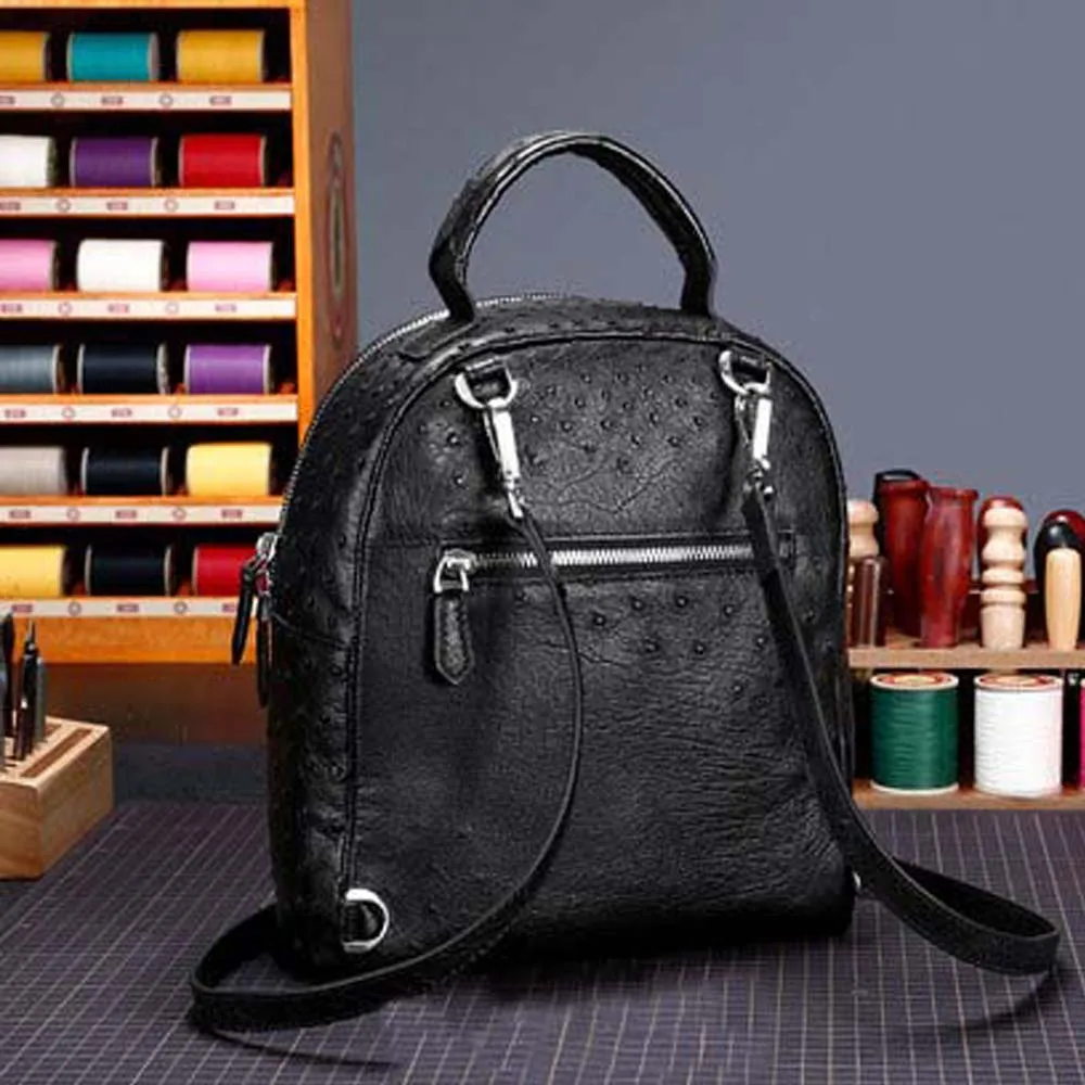 KEXIMA hanlante  new  Ostrich leather  backpack  female  fashion  Female bag    leisure  female korea female backpack