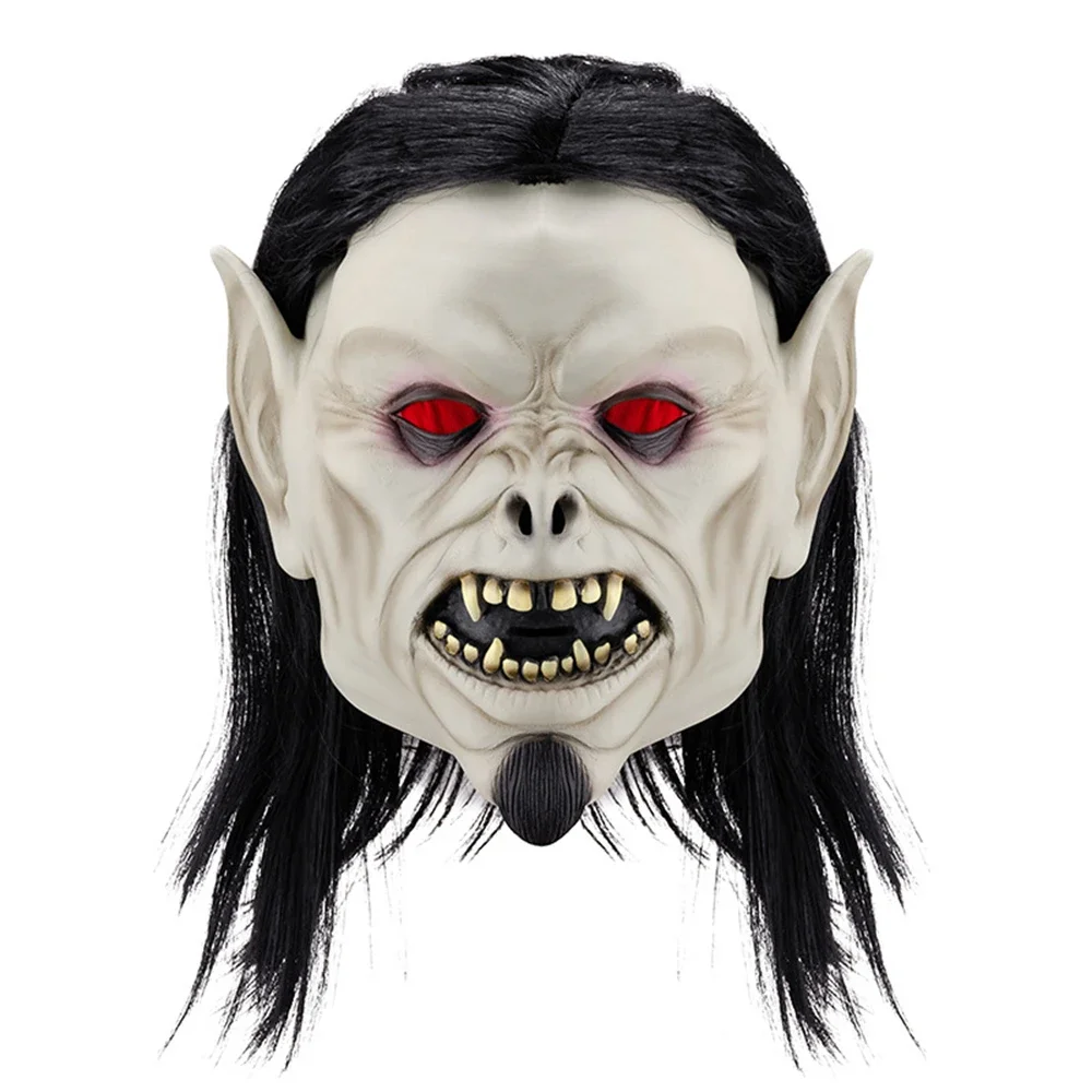 

Zombie Vampire Mask With Wig Halloween Fancy Dress Party Demon Cosplay Costume Prop Vampire Dracula Latex Mask Monster HeadCover