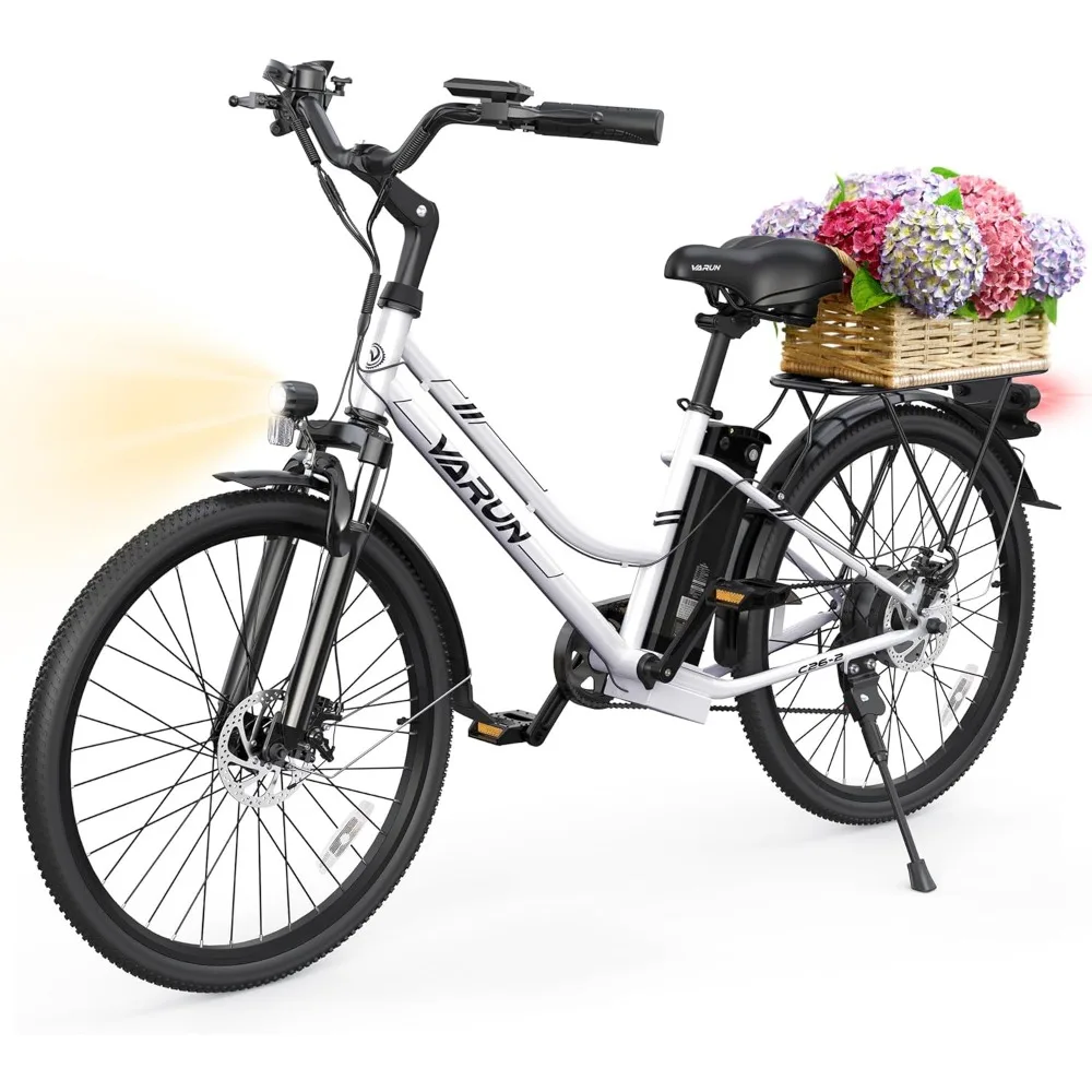 

Electric Bike for Adults -500W Electric Bicycle Up to 40 Miles,Removable Battery,7-Speed, and Shock Absorber, Stylish 26" Ebike