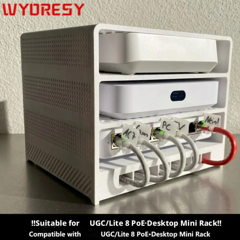 For UniFi (UCG/USW-Lite-8-PoE) Storage Rack Solid Frame Secure Network Hardware Inside Cabinet For Stable Home Network Operation