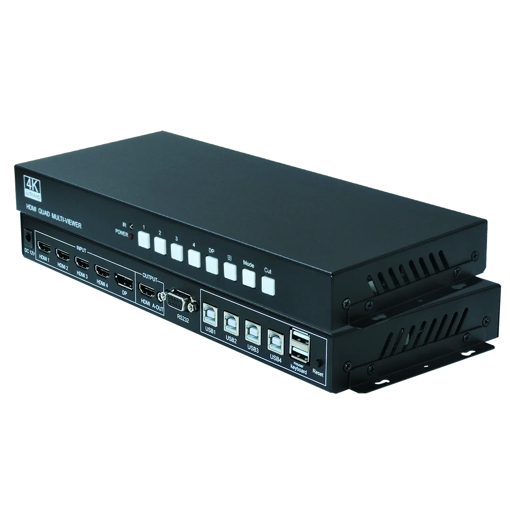 Multivisor duplo HDMI 4K @ 60HZ, 2 sinais são exibidos em uma tela sem deformação, resolução de até 3840x2160 @ 60 Hz